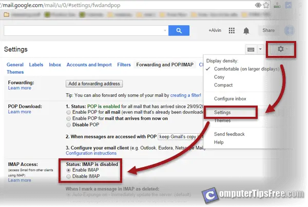 Gmail SMTP, POP3, IMAP Server Settings for Outlook 2013