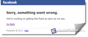 Facebook: Sorry Something Went Wrong