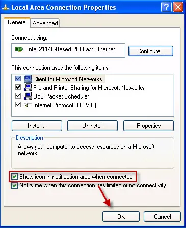 [Windows XP] How to show Internet / LAN / Wireless Network Connection Icon