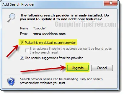 How to add Google or other search providers to Internet Explorer 9