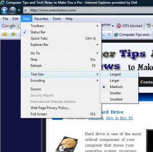 How to Change Font Size in Internet Explorer