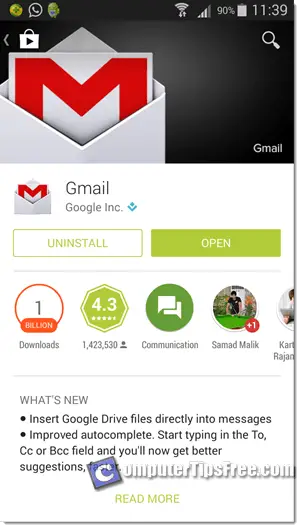 download Gmail App for Android play store