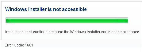 Fix: Error Code 1601 Windows Installer