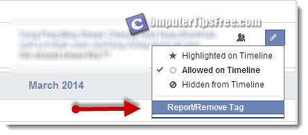 facebook remove tag in comment