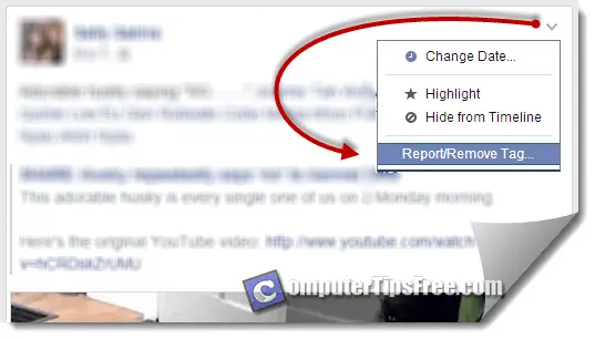 facebook remove tag on status