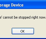 This device is currently in use. Close any programs or windows that might be using the device, and then try again.