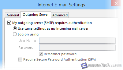 gmail outlook outgoing server requires authentication