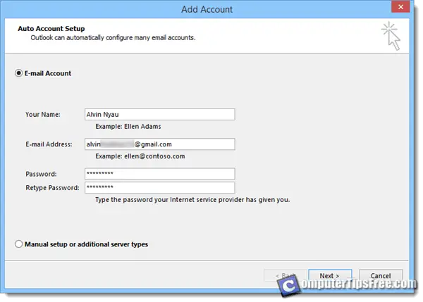 set gmail account in outlook 2013 set gmail account in outlook 2013