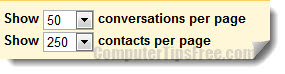 gmail reduce number of mails shown each page