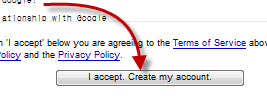 www.Gmail.com Sign Up form accept new account policy