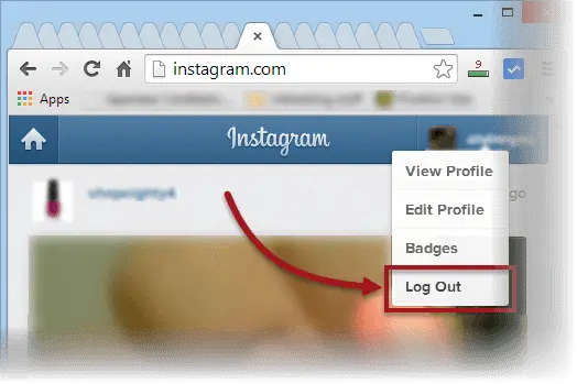 instagram log out