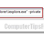 Set Internet Explorer 9 to Open in InPrivate Mode Automatically