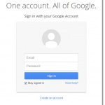 one google account gmail login page