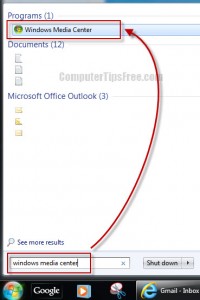open windows media center