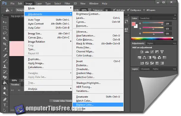 Photoshop Replace One Color With Another, Transparency or Gradient