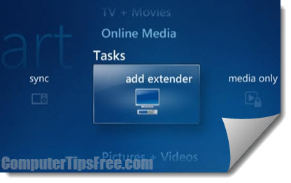 windows media center add extender