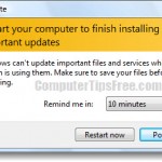 windows update restart reboot reminder popup