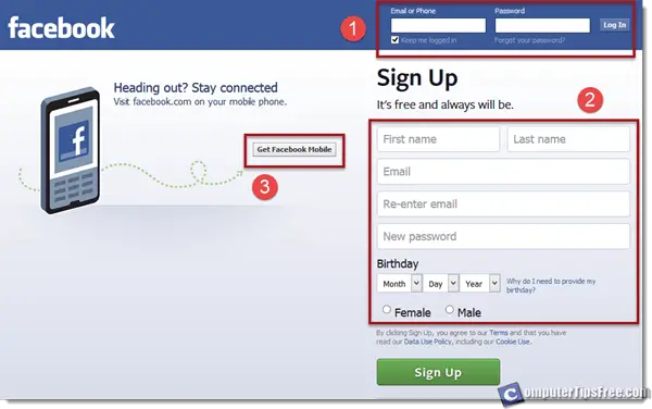 Com sign for www up login facebook facebook or 